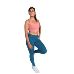 Legginsy damskie Les Poulettes Fitness vert canard. Niebieskie legginsy damskie LES POULETTES FITNESS, bez wzorów, z materiału. W wyprzedaży za 323.50 zł.