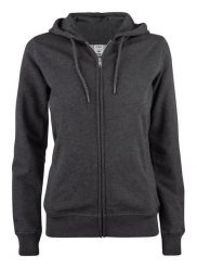 Clique Premium OC Hoody Full Zip Women — damska bluza z kapturem z bawełny. Szare bluzy damskie CLIQUE, m, bez wzorów, z bawełny, bez ramiączek, z kapturem. Za 296.31 zł.