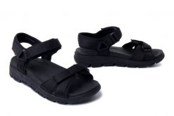 RIEKER Revolution V8401-00 black, sandały damskie. Czarne sandały damskie Rieker, bez wzorów, bez obcasa, bez zapięcia. Za 349.90 zł.
