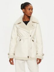 Aeronautica Militare Kurtka z imitacji skóry 242AB2964DCT3414 Biały Regular Fit. Białe kurtki damskie Aeronautica Militare, bez wzorów, ze skóry, bez kaptura. Za 1,359.00 zł.