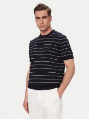 BOSS Sweter Kanacho 50561004 Granatowy Regular Fit. Niebieskie swetry męskie Boss, m, bez wzorów, z bawełny, bez kołnierzyka, bez ramiączek. Za 549.99 zł.