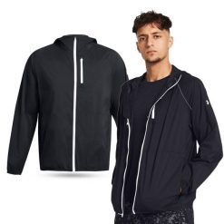 Kurtka sportowa męska Under Armour Lightweight Jacket wodoodporna. Czarne kurtki sportowe męskie Under Armour, m, bez wzorów, bez kaptura. Za 407.50 zł.