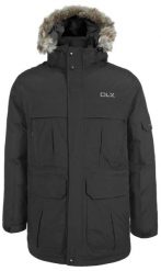 Dlx Highland - męska puchowa kurtka parka czarna. Czarne parki męskie DLX, na zimę, m, bez wzorów, z dzianiny, bez kołnierzyka, bez kaptura. Za 663.99 zł.