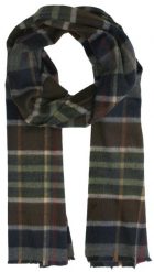 Szalik Granatowo-Brązowy w Kratkę, Miękki, Delikatny, Cashmink -V.Fraas. Niebieskie szaliki męskie V. Fraas, bez wzorów, z materiału. Za 65.00 zł.
