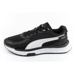 Buty do chodzenia męskie Puma Wild Rider Route. Czarne buty sportowe męskie Puma, bez wzorów, z gumy, bez zapięcia, trekkingowe. Za 309.99 zł.