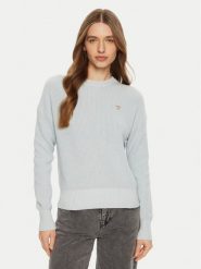 Guess Jeans Sweter W4BR08 Z3HM1 Niebieski Regular Fit. Niebieskie swetry nierozpinane damskie Guess Jeans, xs, z aplikacjami, z jeansu, bez kołnierzyka, bez ramiączek. Za 209.99 zł.