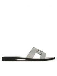 KARL LAGERFELD Klapki Skoot II KL80402 Srebrny. Szare klapki damskie KARL LAGERFELD, bez wzorów, ze skóry, bez obcasa, bez zapięcia. Za 249.99 zł.