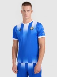 4F Koszulka klubowa wyjazdowa z sezonu 2025/26 męska 4F x Stal Mielec - niebieska XXL. Niebieskie t-shirty męskie 4F, m, bez wzorów, z dzianiny, bez kołnierzyka, bez ramiączek. Za 249.99 zł.