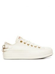 Converse Trampki Chuck Taylor All Star Lift Platform Buckle A11866C Biały. Białe trampki i tenisówki damskie Converse, bez wzorów, z materiału, bez zapięcia. Za 309.99 zł.