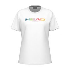 Koszulka damska Head Rainbow. Białe bluzki damskie Head, bez wzorów, sportowe, bez kołnierzyka, bez ramiączek. W wyprzedaży za 153.00 zł.