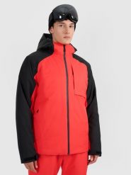 4F Kurtka narciarska membrana 5000 męska - czerwona 3XL. Czerwone kurtki sportowe męskie 4F, na zimę, m, bez wzorów, bez kaptura, narciarskie. Za 599.99 zł.