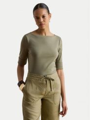 LAUREN RALPH LAUREN T-Shirt Judy 200654963204 Zielony Regular Fit. Zielone t-shirty damskie Lauren Ralph Lauren, s, bez wzorów, z bawełny, bez kołnierzyka, bez ramiączek. Za 289.99 zł.