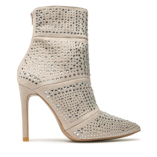 Botki DeeZee. Brązowe botki damskie DeeZee, bez wzorów, bez obcasa, na szpilce, bez zapięcia. Za 249.99 zł.