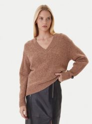 Calvin Klein Jeans Sweter Chunky LV044D328G Brązowy Regular Fit. Brązowe swetry nierozpinane damskie Calvin Klein Jeans, l, bez wzorów, z jeansu, bez kołnierzyka, bez ramiączek. Za 529.99 zł.