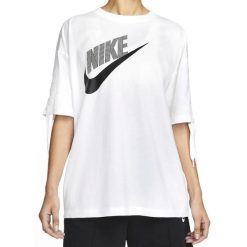 Koszulka Kobieta Nike Sportswear biały. Białe bluzki damskie Nike, bez wzorów, sportowe, bez kołnierzyka, bez ramiączek. Za 144.65 zł.