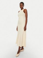 IVY OAK Sukienka codzienna Kristyna IO1100X7656 Beżowy Regular Fit. Brązowe sukienki damskie IVY & OAK, na co dzień, xl, bez wzorów, z bawełny, bez kołnierzyka, bez ramiączek, proste. Za 449.99 zł.