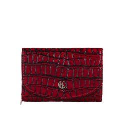 Portfel damski skórzany croco Canaletto PD1202cs96 RFID. Czerwone portfele damskie ze skóry. Za 136.47 zł.