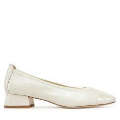 Baleriny Caprice. Białe balerinki damskie Caprice, bez wzorów, bez obcasa, bez zapięcia. Za 189.99 zł.