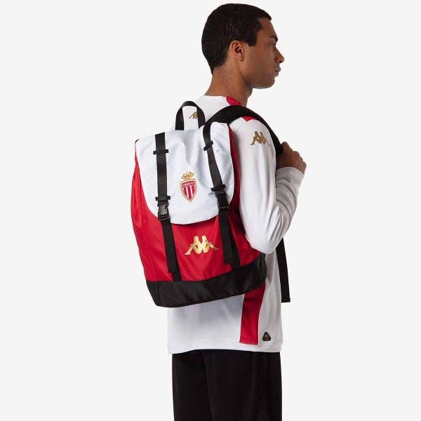 Plecak AS Monaco Arecko 2024/25. Czerwone plecaki męskie Kappa, bez wzorów, z materiału, eleganckie. Za 274.00 zł.
