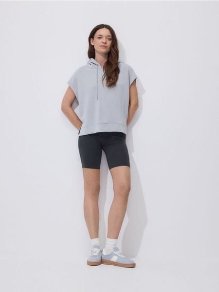 Bluza bez rękawów - jasnoszary. Szare bluzy damskie Reserved, l, bez wzorów, z dzianiny, bez ramiączek, bez kaptura. W wyprzedaży za 35.99 zł.