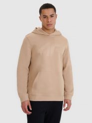 4F Bluza dresowa nierozpinana z kapturem męska - beżowa XXL. Brązowe bluzy sportowe męskie 4F, m, bez wzorów, z bawełny, z kapturem. W wyprzedaży za 119.99 zł.