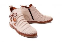 MANITU 990053-81 offwhite, botki damskie. Brązowe botki damskie Manitu, na zimę, bez wzorów, ze skóry, bez obcasa, bez zapięcia. Za 224.18 zł.