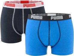 Bokserki majtki męskie bawełniane 2 pary PUMA BOXER TRUNKS. Niebieskie bokserki męskie Puma, bez wzorów, z bawełny. Za 47.00 zł.