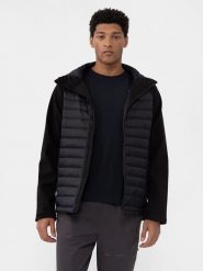 4F Kurtka softshell wiatroodporna membrana 8000 męska - czarna 3XL. Czarne kurtki męskie 4F, m, bez wzorów, z dzianiny, z kapturem, windstopper. Za 299.99 zł.