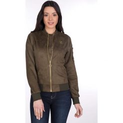 Kurtka w kolorze khaki. Brązowe kurtki damskie Giorgio Di Mare, s, bez wzorów, ze skóry, bez kaptura. W wyprzedaży za 199.95 zł.
