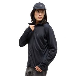 Kurtka z kapturem Haglöfs L.I.M Mid Multi II. Czarne kurtki męskie Haglöfs, l, bez wzorów, sportowe, z kapturem. Za 517.15 zł.