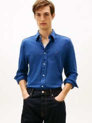 Tommy Hilfiger koszula casual Mężczyźni Regular Fit Bawełna niebieski, M. Niebieskie koszule męskie Tommy Hilfiger, m, bez wzorów, z bawełny, biznesowe, bez kołnierzyka, bez ramiączek. Za 229.95 zł.
