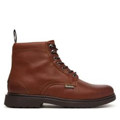 Trzewiki Barbour. Brązowe botki męskie Barbour, bez wzorów, bez obcasa, bez zapięcia. Za 879.99 zł.