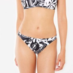 Dół kostiumu kąpielowego surfingowego damski Olaian Aly Bermeo. Czarne bikini OLAIAN, bez wzorów, z elastanu. W wyprzedaży za 29.99 zł.