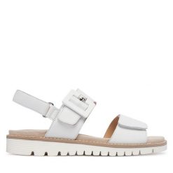 Sandały Ara. Białe sandały damskie Ara, bez wzorów, bez obcasa, na płaskiej podeszwie, bez zapięcia. Za 429.99 zł.