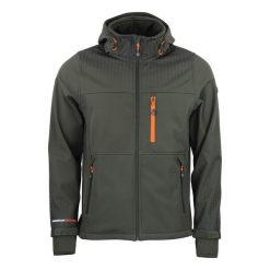 Kurtka softshell z kapturem Peak Mountain Cabra. Zielone kurtki sportowe męskie Peak Mountain, m, bez wzorów, z elastanu, z kapturem. Za 403.35 zł.