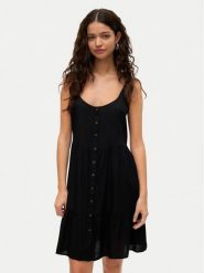 Vero Moda Sukienka letnia Bumpy 10325283 Czarny Loose Fit. Czarne sukienki damskie Vero Moda, na lato, l, bez wzorów, z wiskozy, bez kołnierzyka, bez ramiączek. Za 89.99 zł.