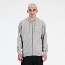 Bluza męska New Balance MJ41501AG – szara. Szare bluzy męskie New Balance, m, bez wzorów, z bawełny, z kapturem. Za 299.99 zł.