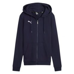 Bluza Rozpinana Damska Team Goal Casuals. Niebieskie bluzy damskie Puma, bez wzorów, bez ramiączek, bez kaptura. Za 271.99 zł.