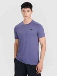 4F Koszulka treningowa szybkoschnąca męska - niebieska S. Niebieskie t-shirty męskie 4F, m, bez wzorów, z elastanu, bez kołnierzyka, bez ramiączek. Za 79.99 zł.