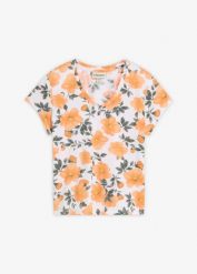 T-shirt z czystej bawełny. Białe t-shirty damskie bonprix, bez wzorów, z bawełny, bez kołnierzyka, bez ramiączek. Za 27.99 zł.