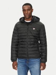 Guess Jeans Kurtka puchowa M5RL99 WHAB2 Czarny Regular Fit. Czarne kurtki męskie Guess Jeans, l, z aplikacjami, z jeansu, bez kaptura. Za 599.00 zł.