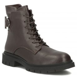Skórzane botki damskie workery ciemny brąz Filippo DBT8018. Botki damskie Filippo, bez wzorów, ze skóry, bez obcasa, bez zapięcia. Za 259.99 zł.