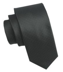Elegancki i Modny Męski Krawat - Angelo di Monti - Czarny z Fakturą Materiału. Czarne krawaty i muchy Angelo di Monti, bez wzorów, z tkaniny, eleganckie. Za 45.00 zł.