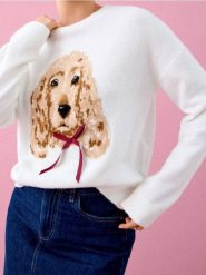 Sweter z nadrukiem - kremowy. Białe swetry nierozpinane damskie Sinsay, l, bez wzorów, bez kołnierzyka, bez ramiączek. Za 49.99 zł.