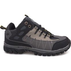 Szare męskie obuwie trekkingowe M317. Czarne trekkingi męskie ButyModne, z materiału, bez zapięcia. Za 84.99 zł.