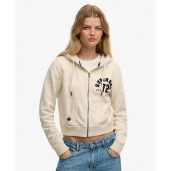 Kobieca klasyczna bluza z kapturem Superdry Athletic. Niebieskie bluzy damskie Superdry, bez wzorów, klasyczne, bez ramiączek, z kapturem. Za 326.00 zł.