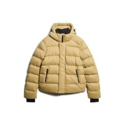 Kurtka puchowa z kapturem z mikrofibry Superdry. Żółte kurtki męskie Superdry, m, bez wzorów, z mikrofibry, eleganckie, z kapturem. Za 633.40 zł.
