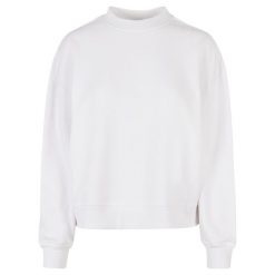 Bluza Damska Dekolt W Szpic Oversized. Białe bluzy damskie BUILD YOUR BRAND, l, bez wzorów, bez ramiączek, bez kaptura. Za 153.99 zł.