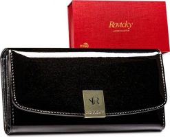 Rovicky Duży lakierowany portfel damski z systemem RFID Protect Rovicky NoSize. Portfele damskie ROVICKY, z lakierowanej skóry. Za 230.56 zł.