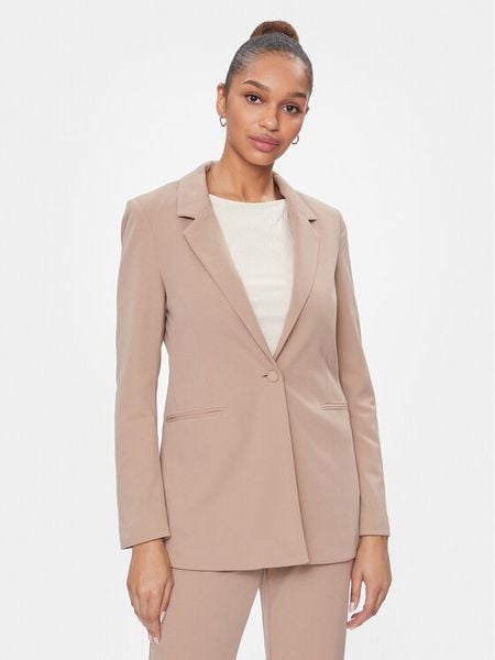 Vero Moda Marynarka Sara 10299864 Beżowy Slim Fit. Brązowe marynarki i żakiety damskie Vero Moda, bez wzorów, z syntetyku, bez kołnierzyka, bez ramiączek. Za 149.99 zł.